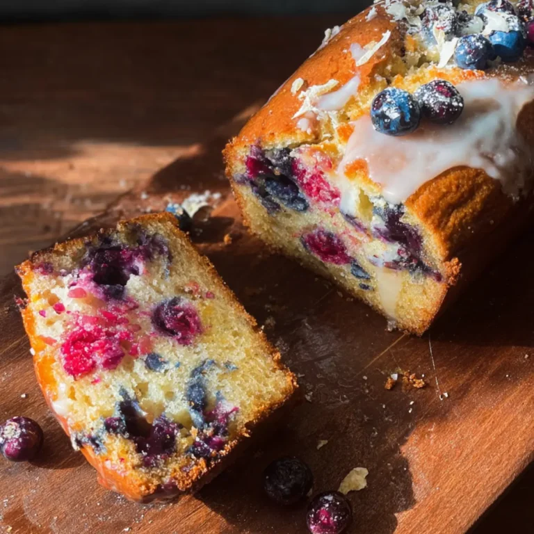 Cake à la banane aux myrtilles
