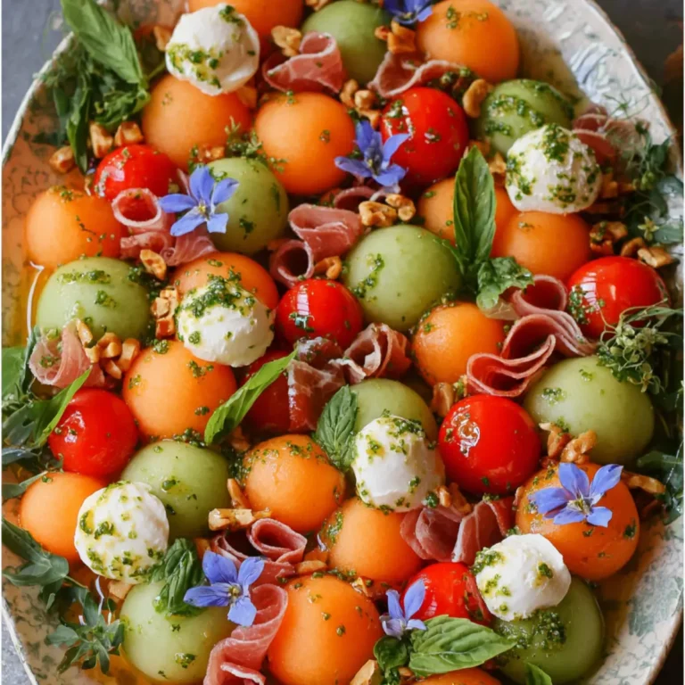 Salade de melon d’été avec vinaigrette miel-citron vert