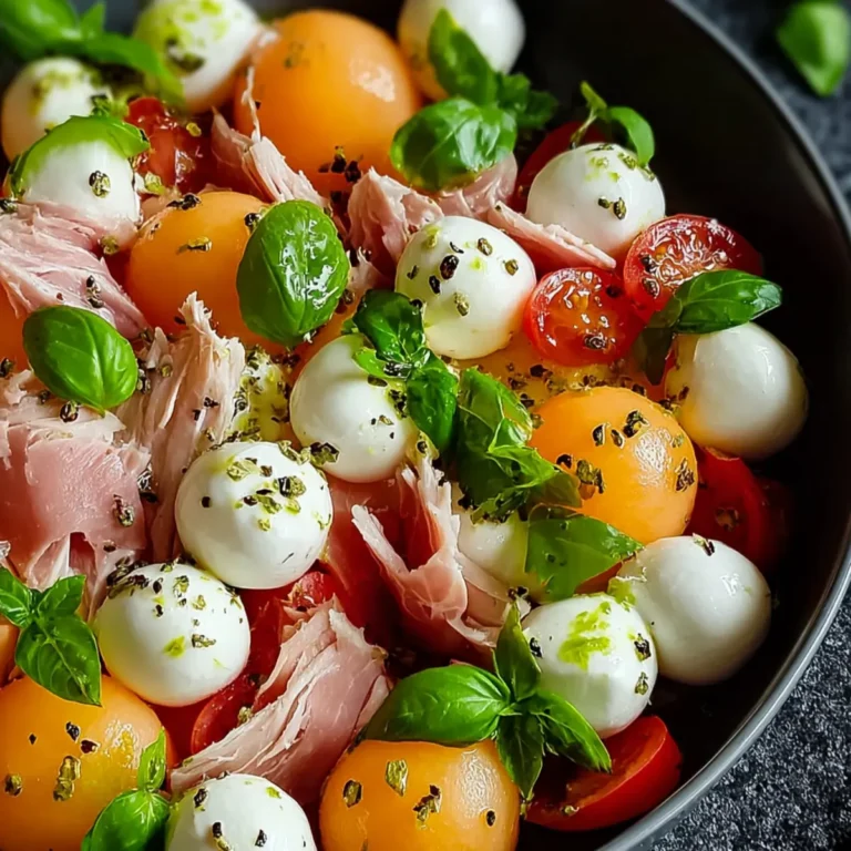 Salade melon poulet mozzarella