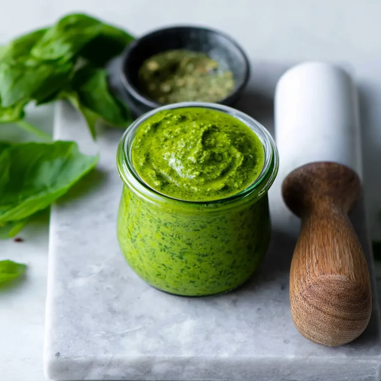 Sauce pesto au basilic et aux épinards