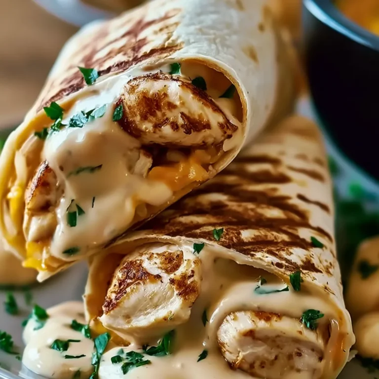 Wraps au poulet à l’ail et au fromage