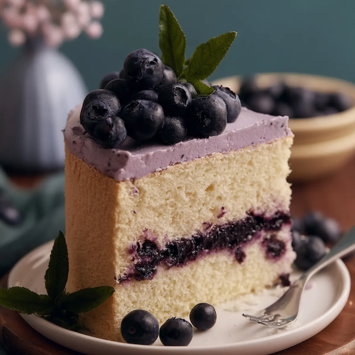 Gâteau chiffon aux myrtilles