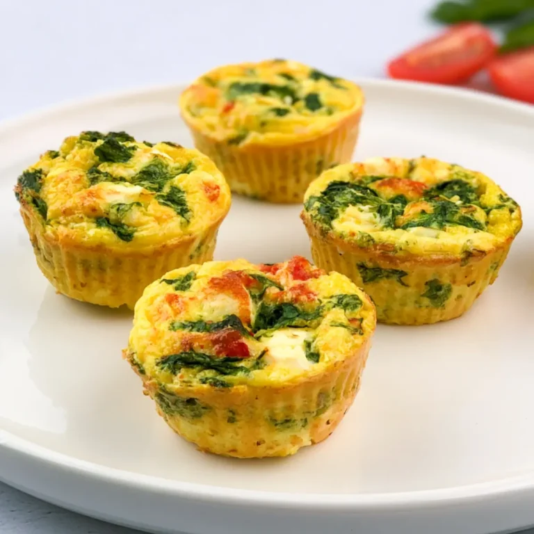 Muffins aux œufs, aux épinards et à la feta