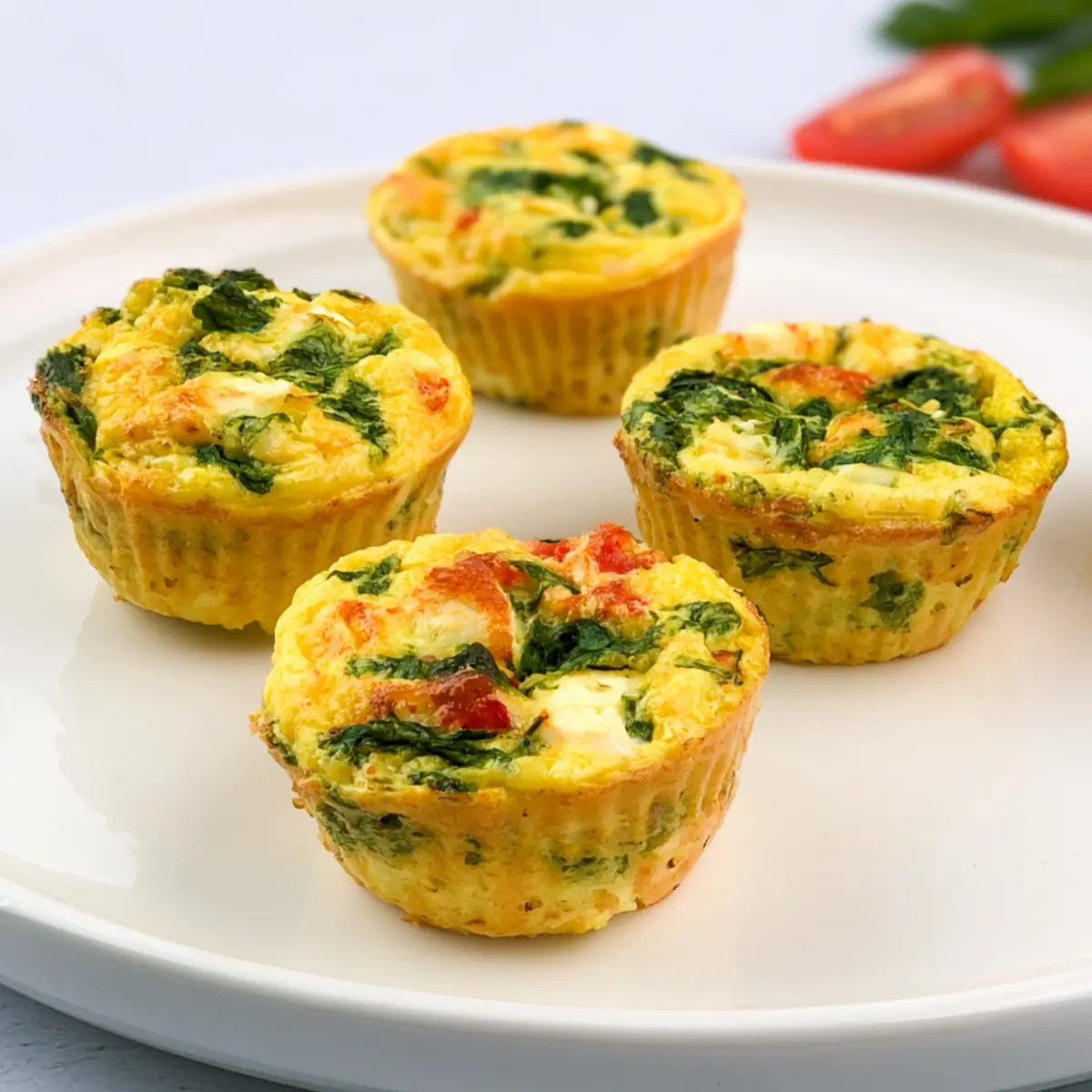 Muffins aux œufs, aux épinards et à la feta