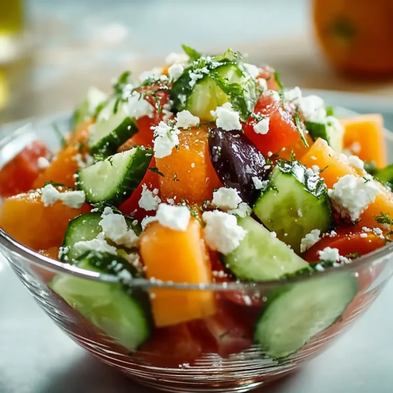 Salade melon concombre feta