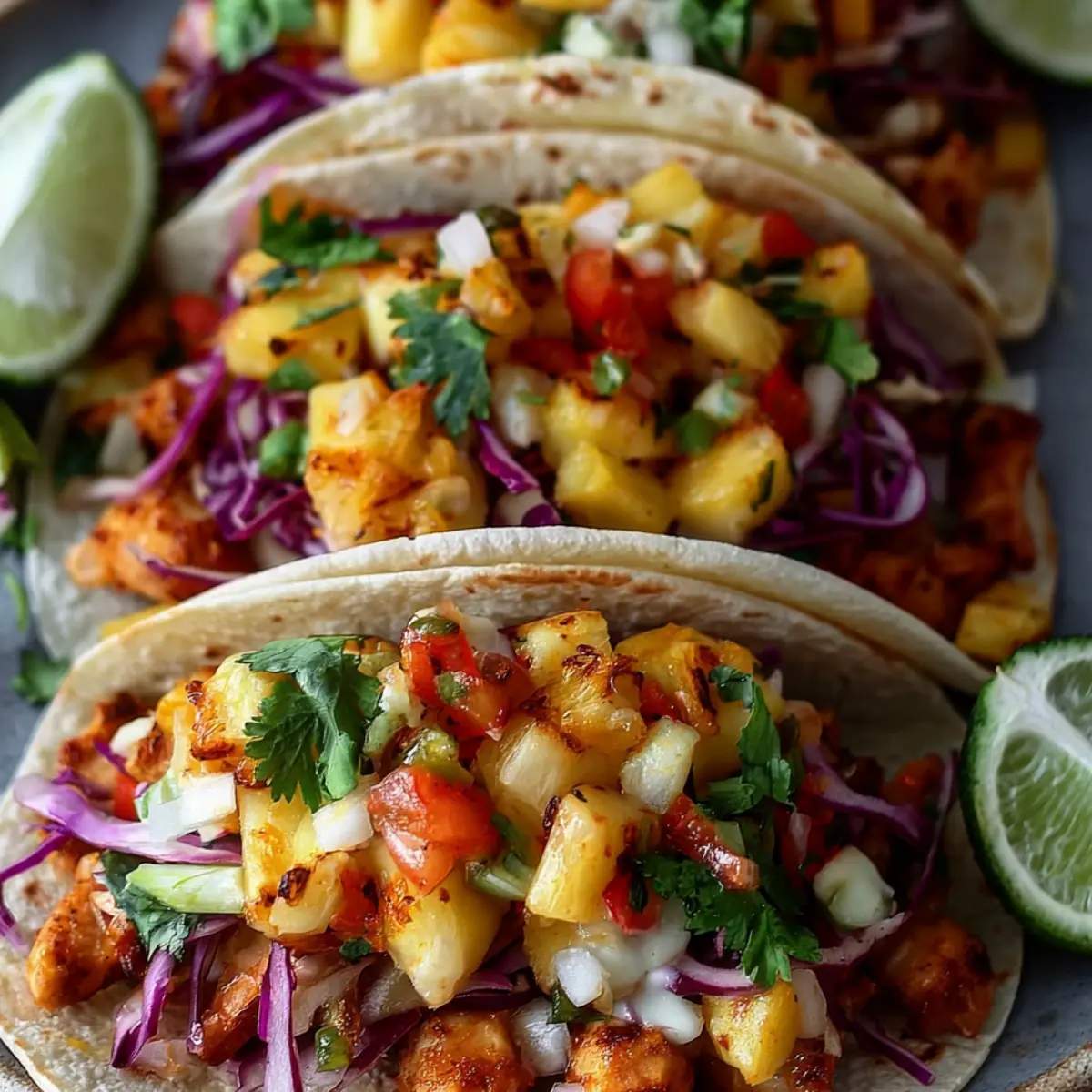 Tacos au poulet hawaïen
