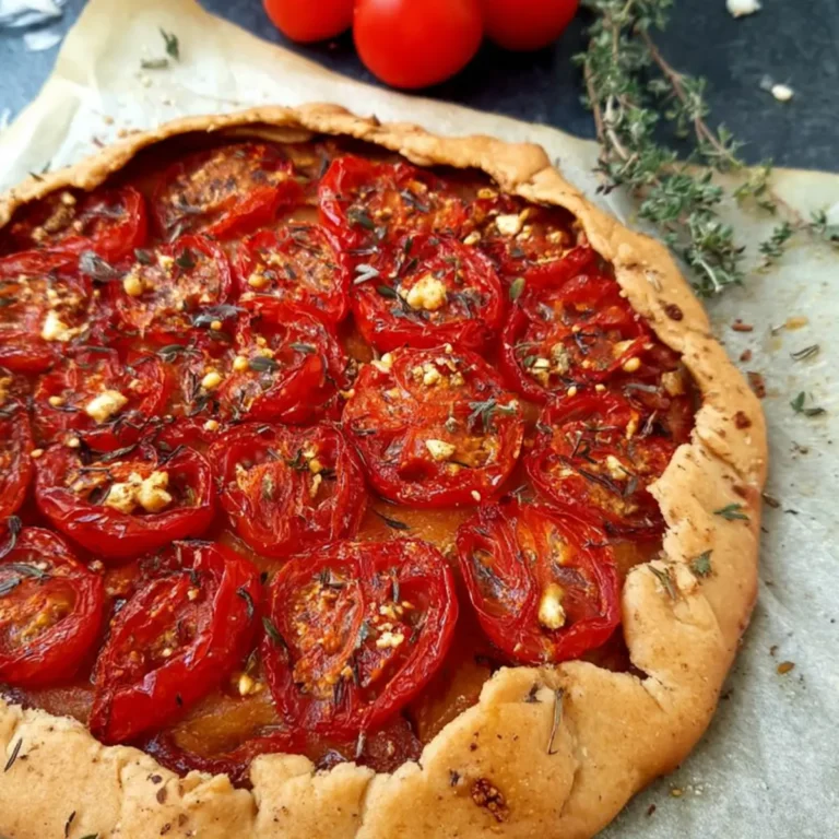 Tarte rustique à la tomate et moutarde