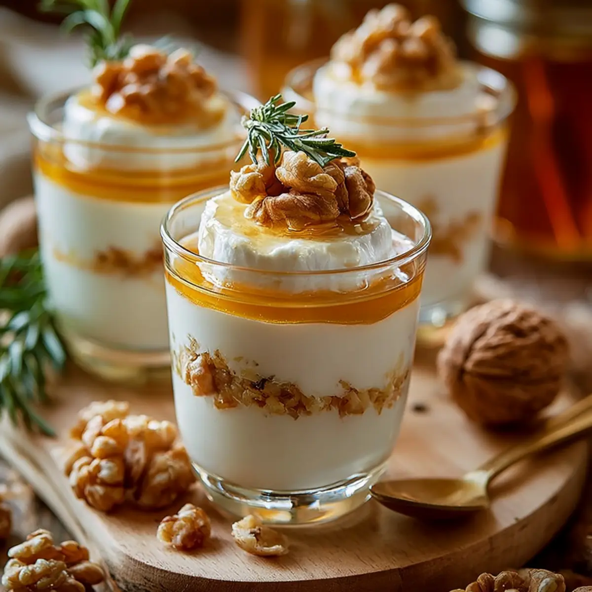 Verrines de Chèvre, Miel & Noix