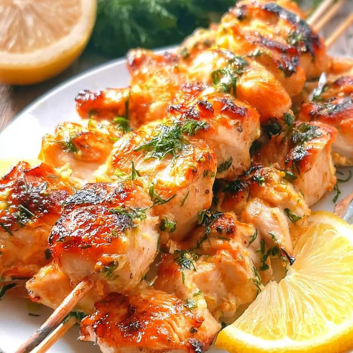 Brochettes de poulet au citron