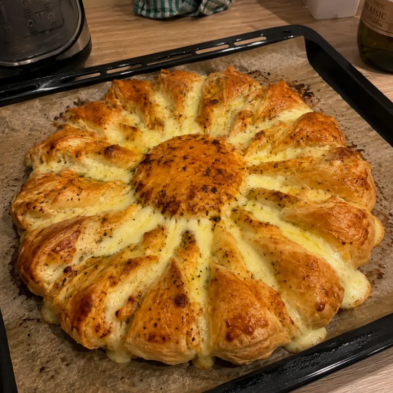 Couronne feuilletée façon pizza au fromage coulant