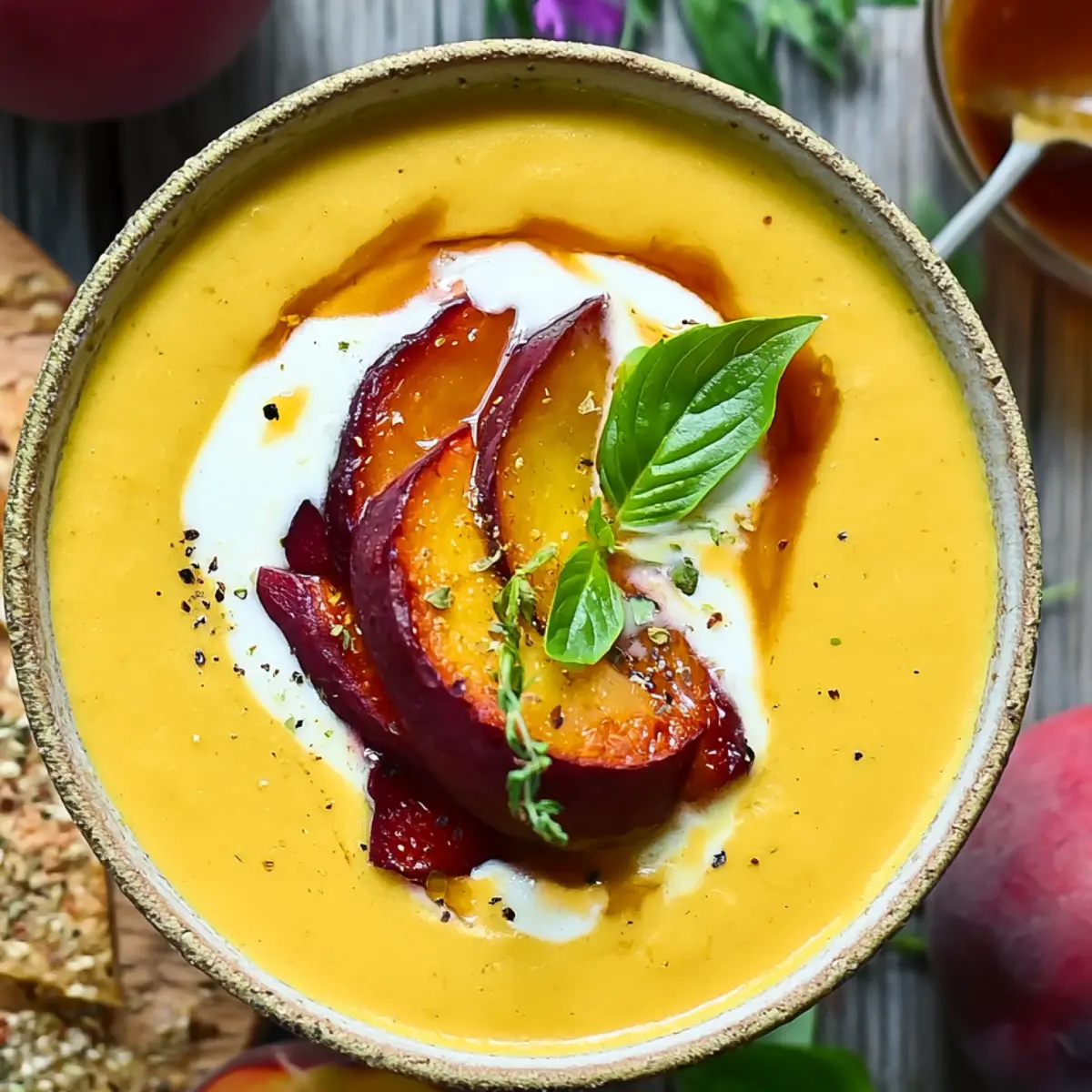 Gaspacho glacé à la pêche