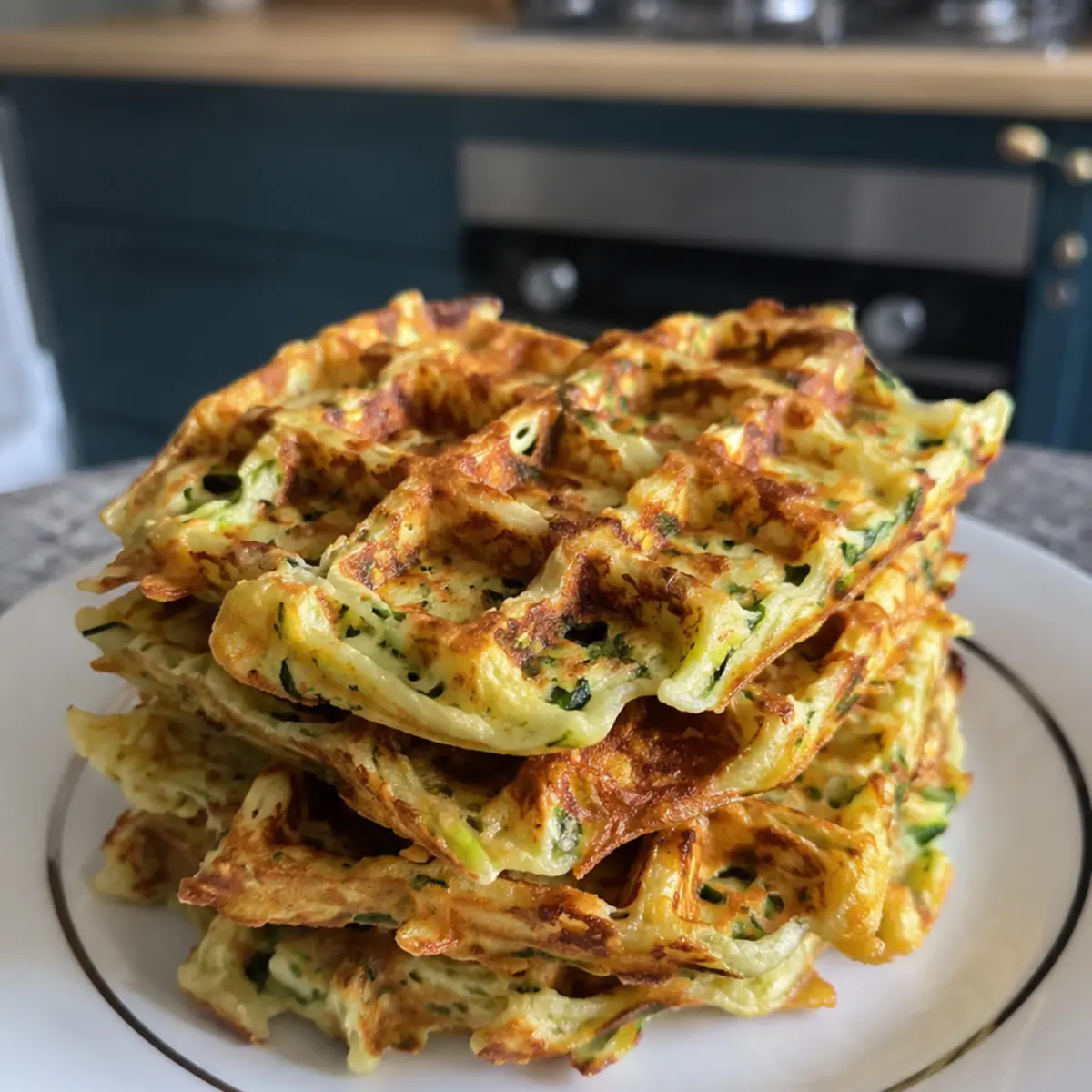Gaufres de légumes au fromage mozzarella gaufres salées de courgette & pommes de terre