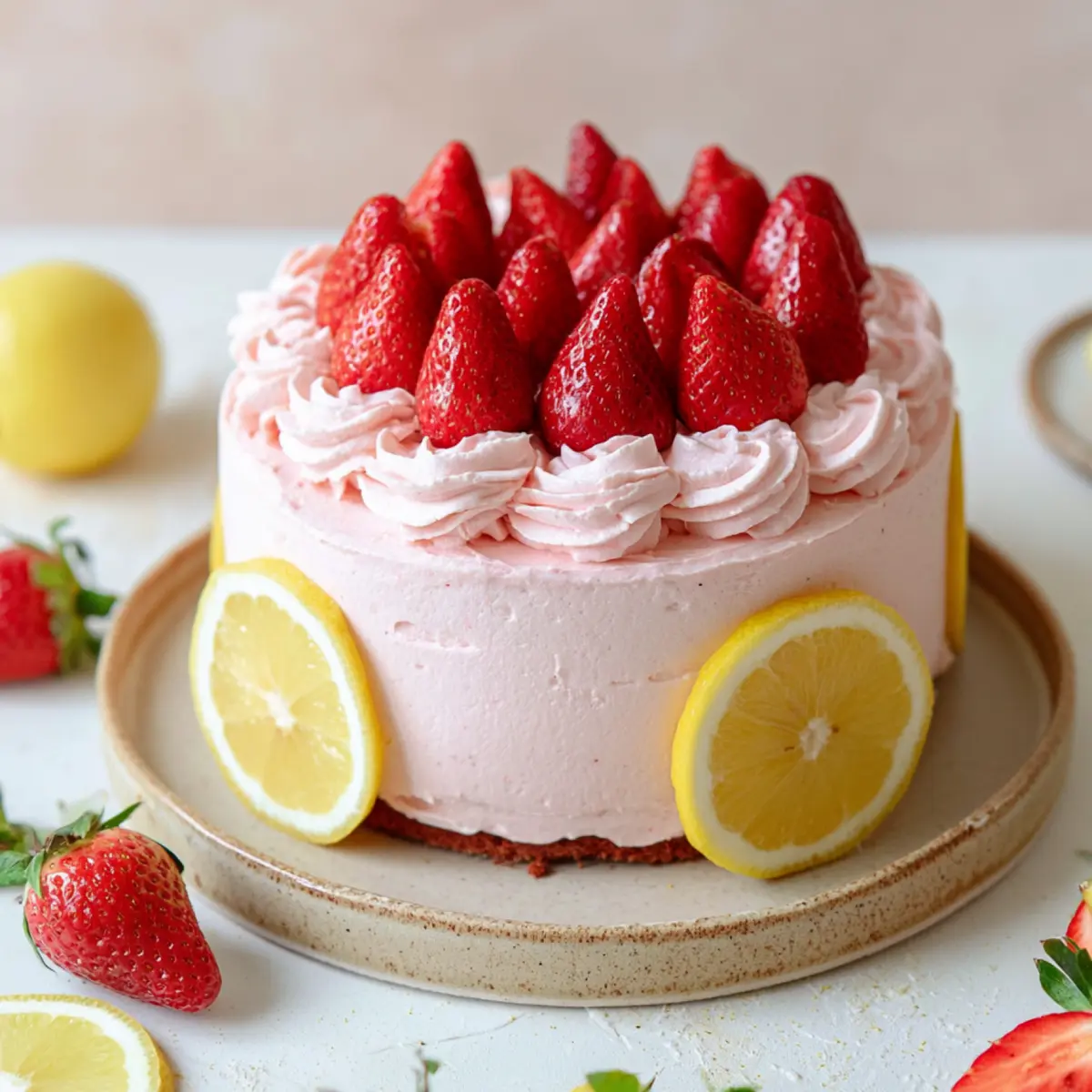 Gâteau aux fraises et au citron