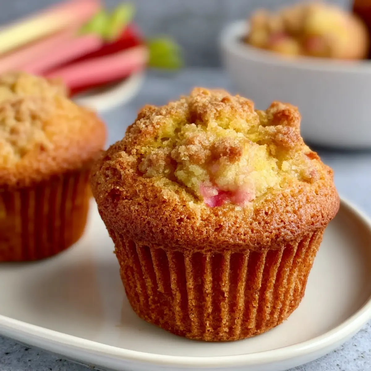 Muffins à la rhubarbe