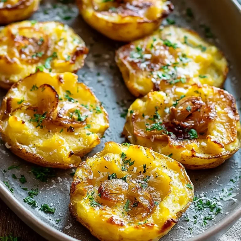 Pommes de Terre Écrasées au Four avec Ail et Parmesan