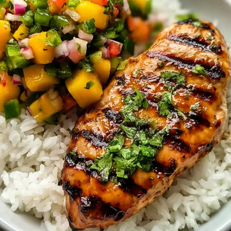 Poulet au miel et citron vert avec salsa de mangue