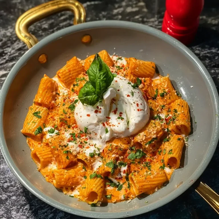 Rigatoni épicés à la burrata