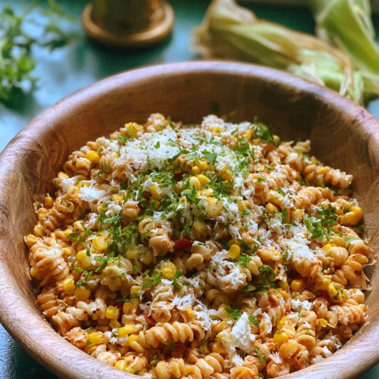 Salade de pâtes au maïs de rue