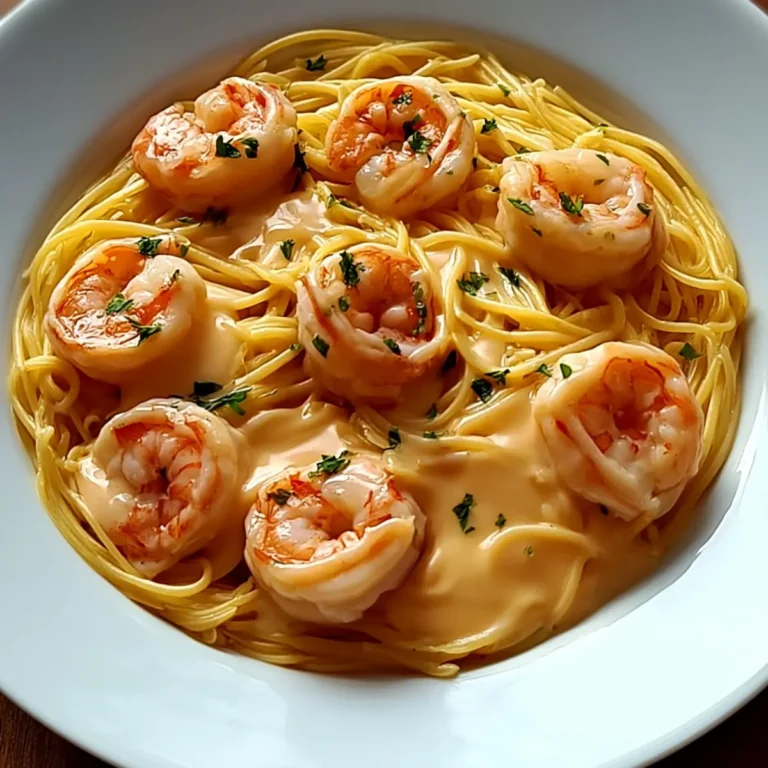 Spaghetti aux crevettes à l'ail