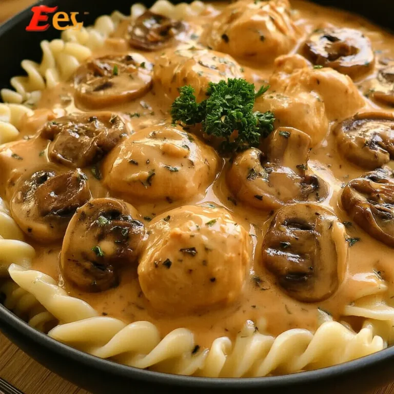 Stroganoff de poulet aux champignons