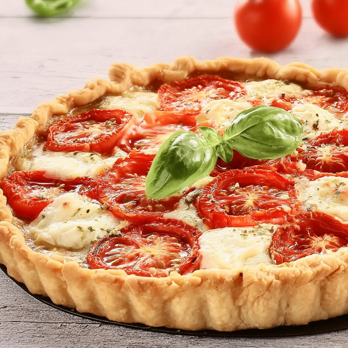 Tarte à la tomate et à la mozzarella