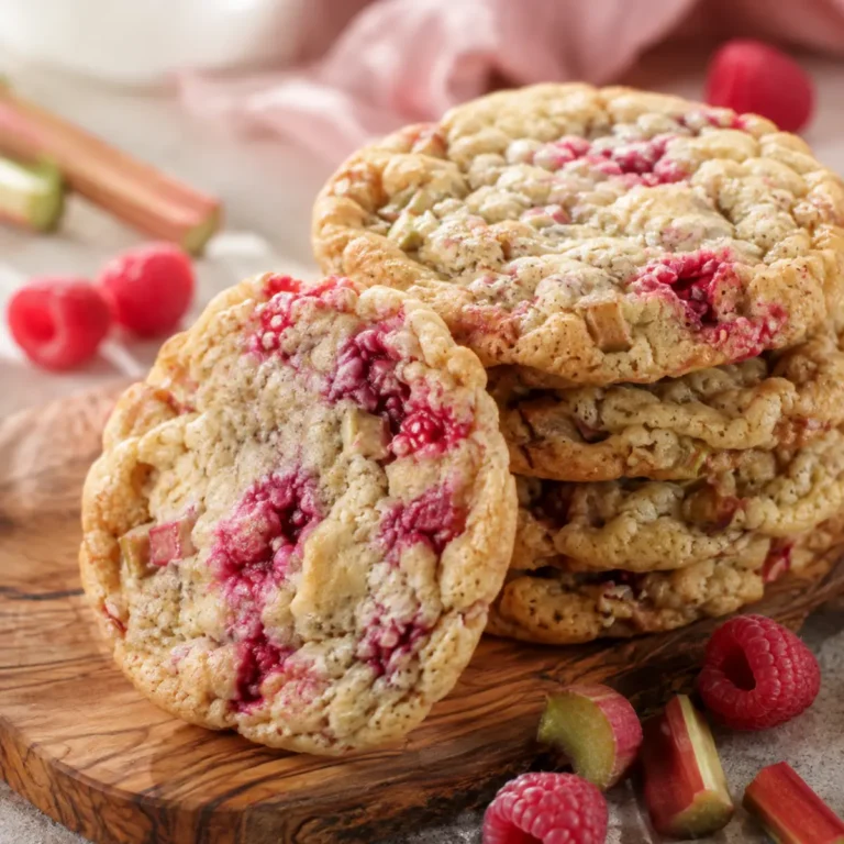 Cookies à la rhubarbe et à la framboise