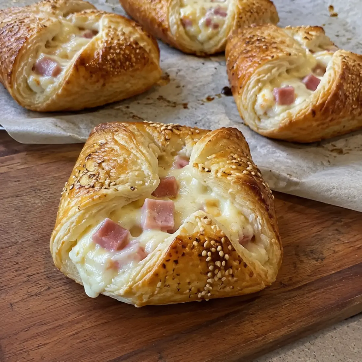 Feuilletés jamboncomté à la béchamel