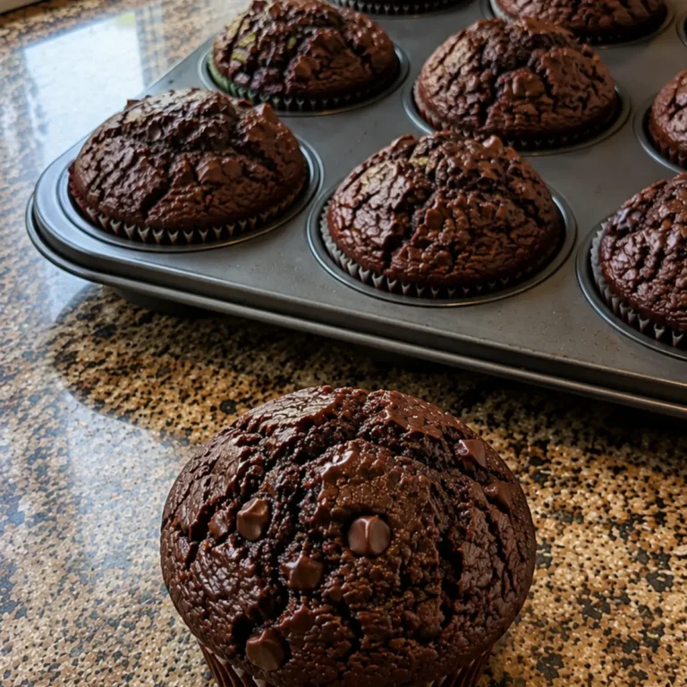 Muffin au chocolat, yogourt et compote de pommes