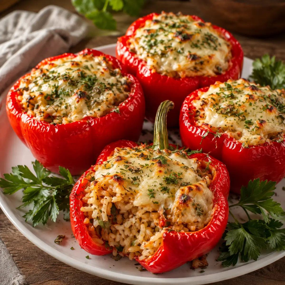 Poivrons Farcis au Thon et Parmesan